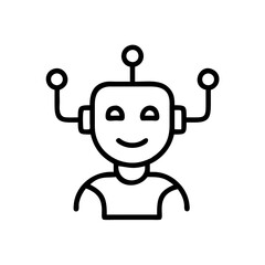 Obraz premium AI Content Generator icon smiling robot illustration on white background