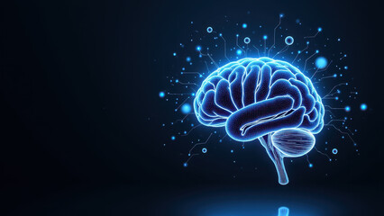 Brain symbolizing artificial general intelligence with a futuristic vibe.