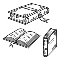 drawing of stack of books   