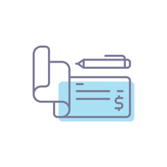 Bank Check Vector icon