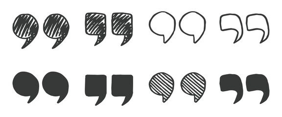 Hand Drawn Quotation Mark Icons