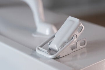 Gray metal case with transport handle, perfect for storage and organization, Industrial-style metal case with handle, ideal for tools, equipment, or supplies, portable safety