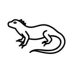 Iguana illustration in a minimalist style on a white background