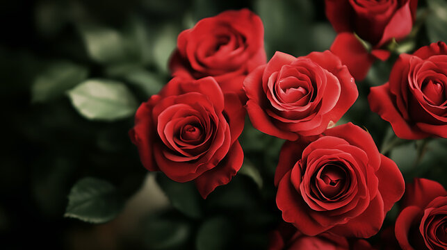 Red roses in garden