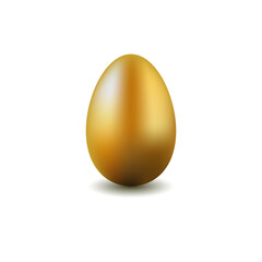 Golden egg, 3D, on white background, Easter egg, vector illustration  
EPS10.