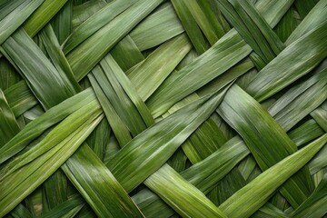 Woven Green Leaves Texture