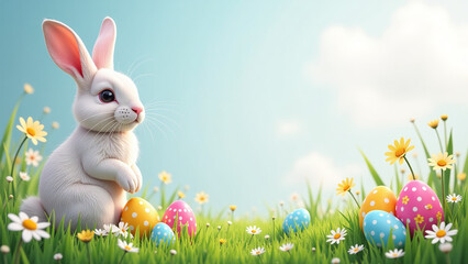 Fototapeta premium artificial intelligence created easter banner mockup display