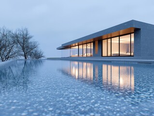 Modern Architecture with Infinity Pool