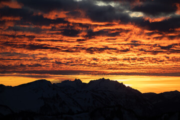 Abendrot über Allgäuer Alpen