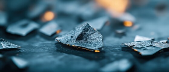 Abstract Blue and Gold Pieces