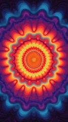 An Intriguing Exploration of Geometric Symmetry and Color in Optical and Fractal Art Featuring Multi-Colored Circles