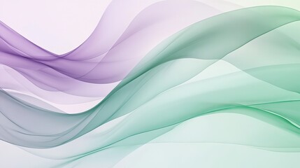 Obraz premium Abstract Purple and Green Flowing Wave Background Design Elegant Soft Pastel Color Swirls Smooth Texture Digital Art Modern Style Graphic Resource 