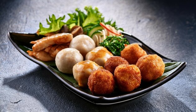 stick fish ball shime ball mix seafood ball