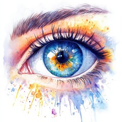 Watercolor Eye, Vibrant Hues