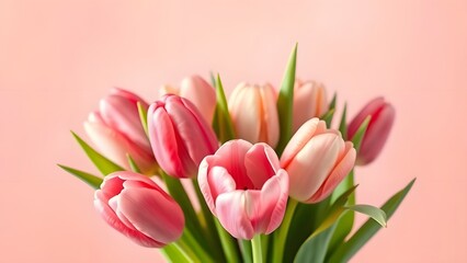 Naklejka premium Elegant Tulip Bouquet in Soft Studio Light on Gradient Background