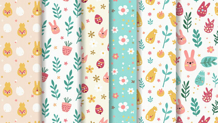 eamless easter patterns banners posters design templates social media stories greeting cards feature spring themes color