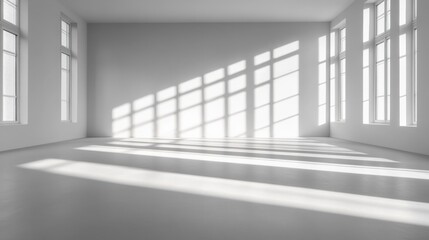 Obraz premium empty white room with light and shadows