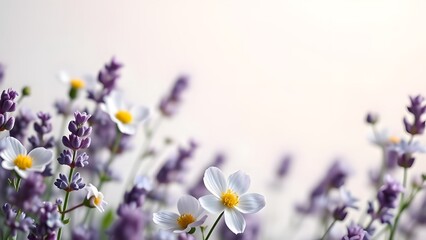 Obraz na płótnie Canvas Spring Blossoms Minimalist Jewelry Display on Light Lavender Background