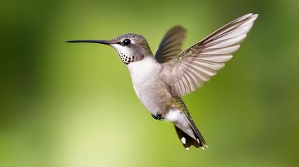 Fototapeta premium Striking Hummingbird Mid Flight with Delicate Blur Wings