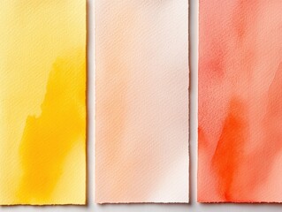 Fototapeta premium Watercolor washes in yellow, peach, and red