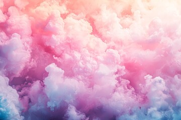 Fototapeta premium Dreamy clouds with soft sunlight, free area.
