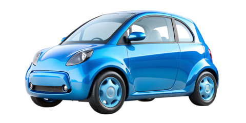 blue car on white background
