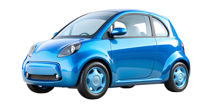 blue car on white background