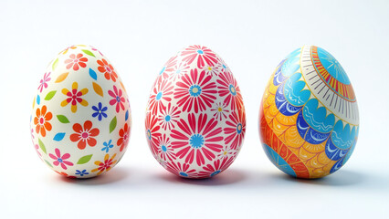 easter eggs colorful designs white backgrounds often created using generative artificial intelligence algorithms artistic