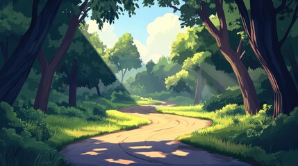 Obraz premium road in the forest.Beautiful nature trail
