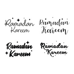 Set Of Ramadan Kareem Lettering Vector Design.