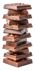 stack of chocolate isolated on white background