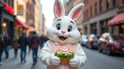 fluffy bunny brings cheer city folks downtown delights easter