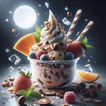 fresh fruit yogurt berries