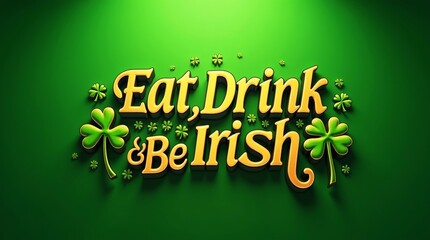Eat, drink and be Irish. Concept print template saint patrick day.