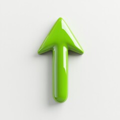 green arrow pointing up on white background