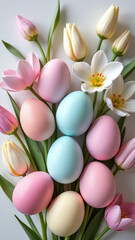 pastel colors adorn spring flowers delicate egg display