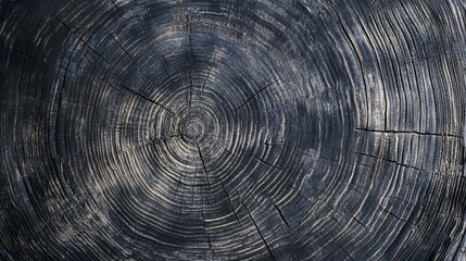 Fototapeta premium Warm gray cut wood texture. Detailed black and white texture of a felled tree trunk or stump. Rough organic tree rings with close up of end grain.