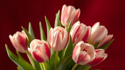 Fototapeta premium Velvety Tulips Hyper-Realistic Beauty in Soft Daylight