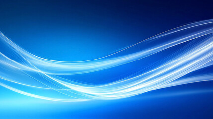 Abstract blue background with flowing light waves creating a serene and calming atmosphere