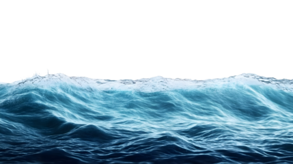 ocean water surface , isolated on transparent background cutout , generative ai