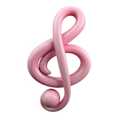 Fototapeta premium 3d render pink treble clef