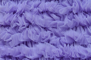 Purple texture textile surface. Copy space for text about design and fasion. Lilac dress lace...