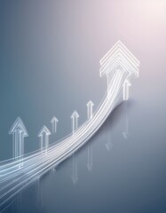 progress or development concept, Business growth, investment profit increase, arrow graph future growth plans, growing sales and revenue.	