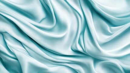 Obraz premium Soft White Flowing Fabric Background: Elegant Waves and Texture in Light Blue Hue