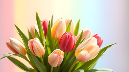 Fototapeta premium Serenity in Bloom Capturing the Elegance of Tulips in Soft Light