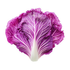 Obraz premium Purple Chinese cabbage on a Transparent background showcasing its vibrant color and texture for culinary use, purple chinese cabbage on PNG background