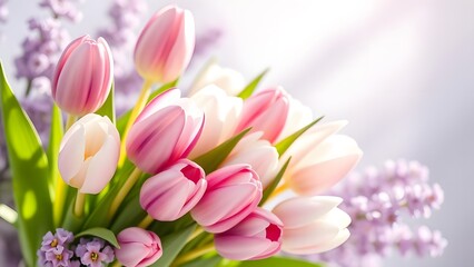 Elegant Tulip Bouquet Luxury Product Photography in Soft Daylight