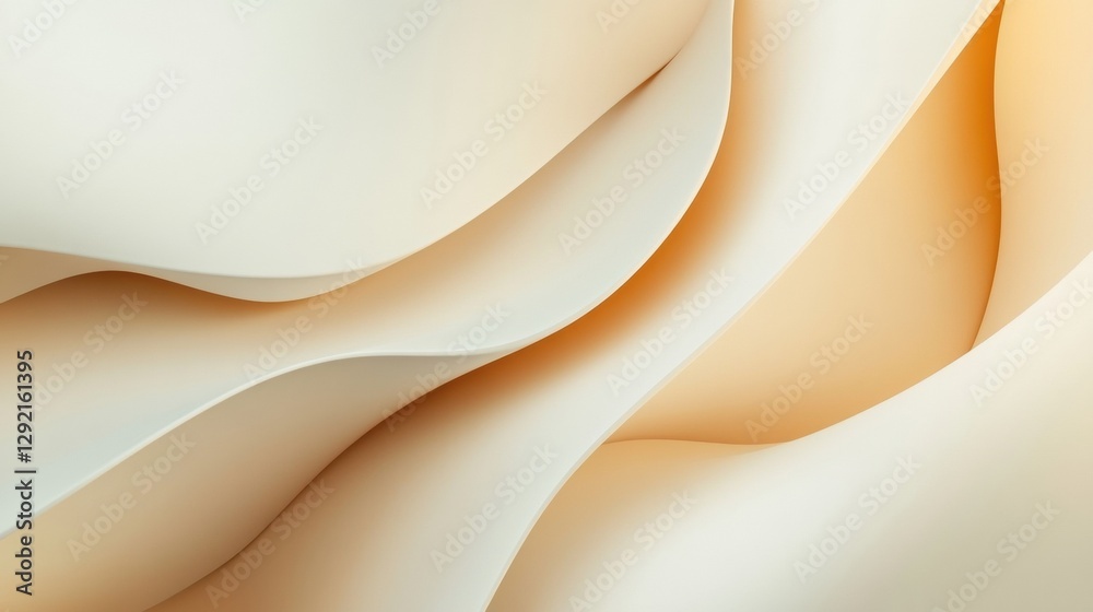 Poster Soft curves and gentle waves in warm neutral tones create a calming and modern backdrop for design or artistic projects. Generative AI