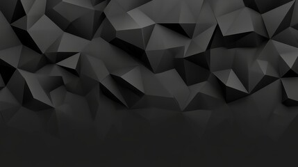 Abstract black geometric background with sharp angles and shadows creating depth and texture