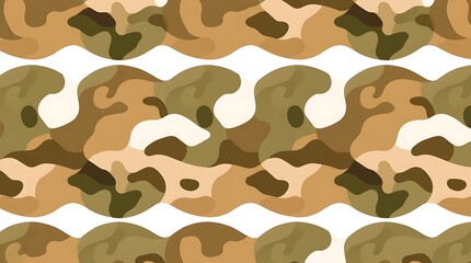 Fototapeta premium Camouflage Pattern: An eye-catching, seamless pattern of camouflage, blending organic shapes and earthy colors to create a modern yet classic design. 
